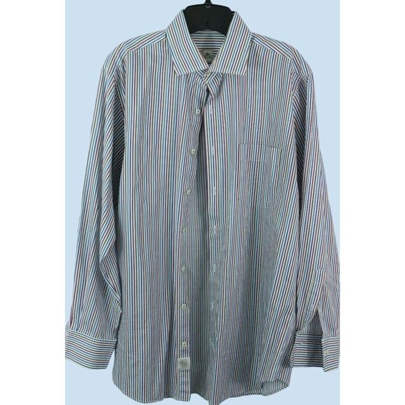 PETER MILLAR MENS MULTI COLOR STRIPED LONG SLEEVE BUTTON DOWN COLLARED SHIRT M - Picture 2 of 10